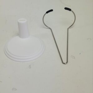 White Funnel and Metal Holder Labubu Stand